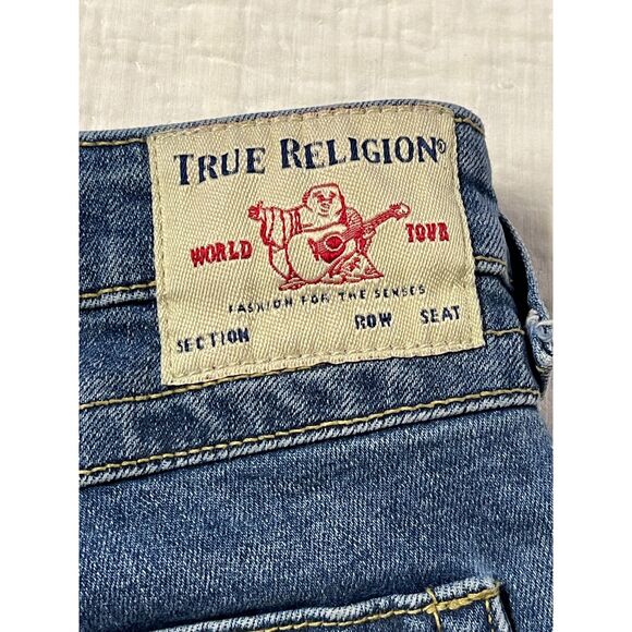 Vintage Y2K True Religion Joey Low Rise Cut Off Denim Shorts, Size 32- Size 14 - Picture 9 of 13